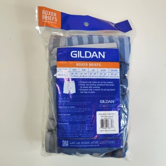 Gildan Boxer Briefs Premium Cotton Comfort Plush Waistband 5 pack Size Small NEW - Picture 2 of 4